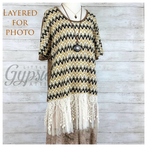 Ryu Miss-oni Chevron and Lace Tunic - Picture 4 of 12